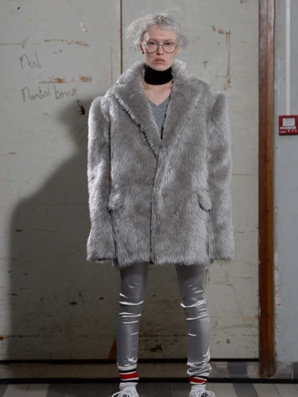 Junya Watanabe 2018AW Runway Faux Fur Cape Sleeve Coat